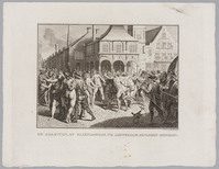 KG 07472
<br/>
Geschiedenis godsdiensten: Adamieten op de Dam gevangen genomen
<br/>
<em>Beek, J.L. van (werkz. ca. 1782 - 1814)</em>